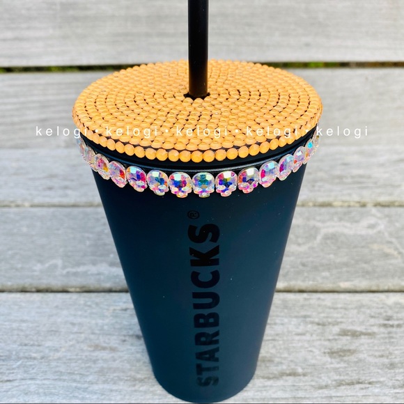 🧡NEW🖤Starbucks Skull Diamond & Neon Orange Cup - Picture 3 of 8